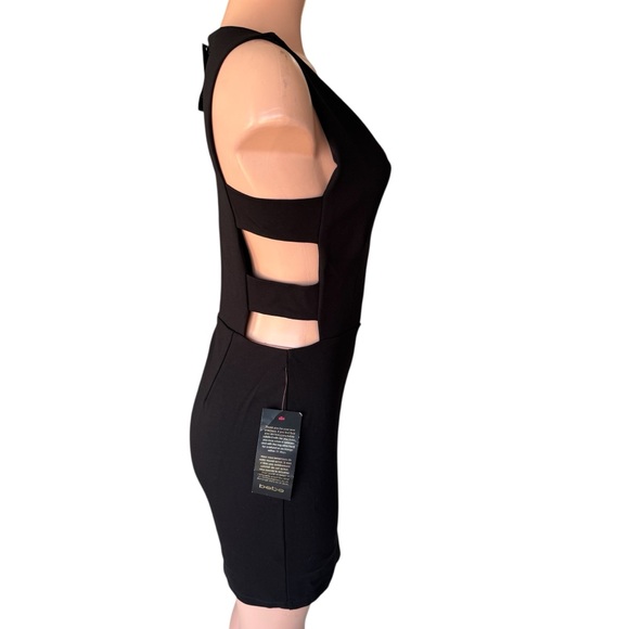 Vintage Bebe Black Cut-Out Mini Dress NWT - Picture 4 of 9